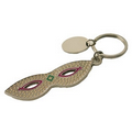 Stock Mardi Gras Charm Themed Keytag w/ Split Ring